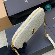 YSL Gaby Chain Pouch in Quilted Lambskin White 13x9x3.5cm - 5