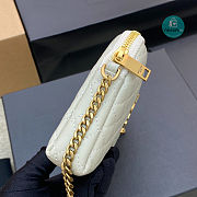YSL Gaby Chain Pouch in Quilted Lambskin White 13x9x3.5cm - 3