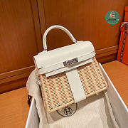 Hermès White Mini Kelly Picnic 20cm  - 5