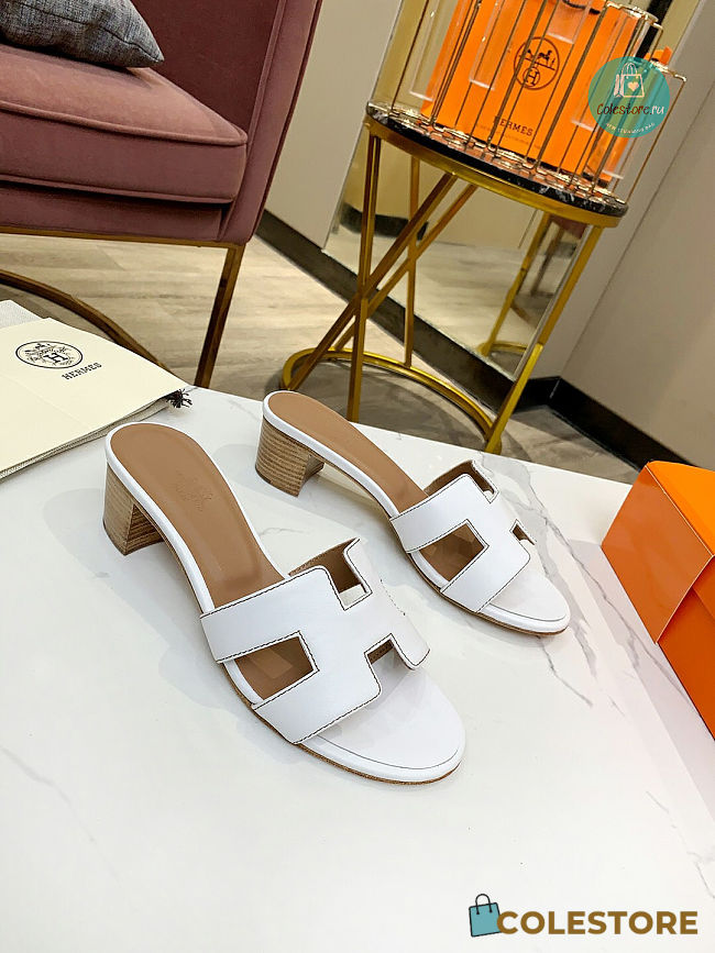 Hermes White Blanc Oasis Sandal  - 1