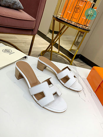 Hermes White Blanc Oasis Sandal 