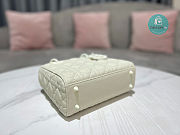 Medium Lady Dior Latte Uramatte Cannage Calfskin In Full White 20cm  - 4
