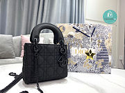 Dior Lady Mini Bag Full Black Ultra Matte Cannage Calfskin 17cm - 3
