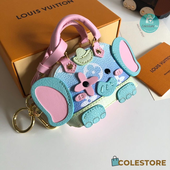Louis Vuitton Wild Puppet Alma Elephant Bag Charm and Key Holder Pink - 1
