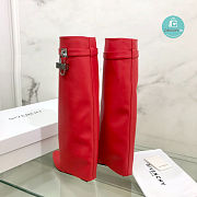 Givenchy Shark Lock Leather Knee-high Boots in Red  - 4