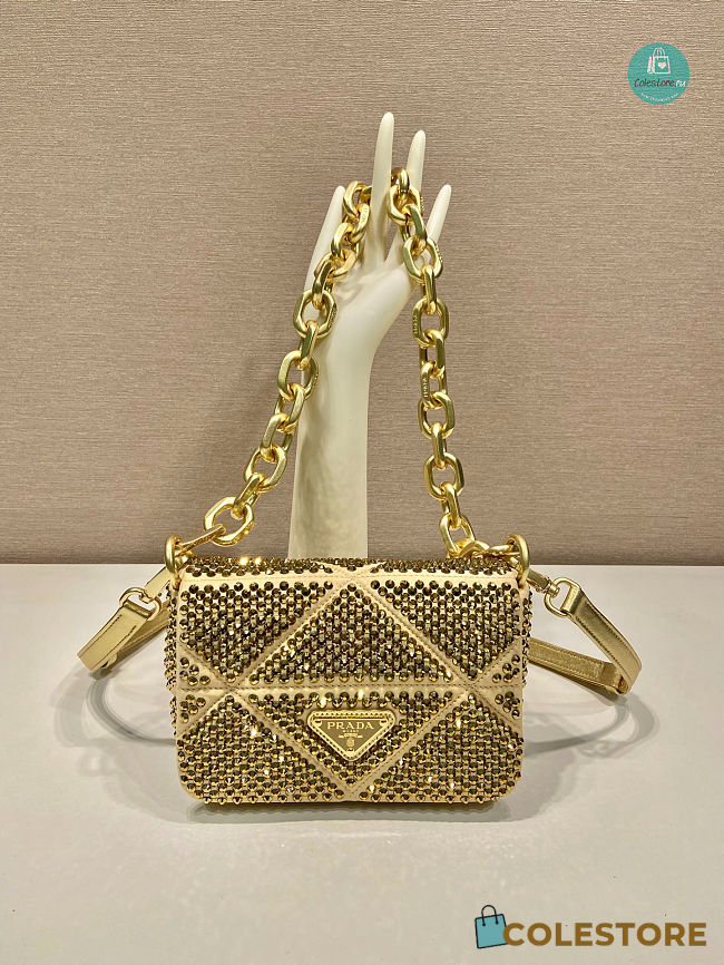 Prada Satin Mini-Bag With Crystals 17x11.5x6.5cm - 1