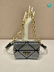 Prada Satin Mini-Bag With Crystals Black 17x11.5x6.5cm - 1