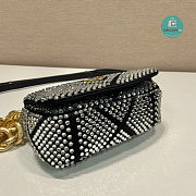 Prada Satin Mini-Bag With Crystals Black 17x11.5x6.5cm - 6