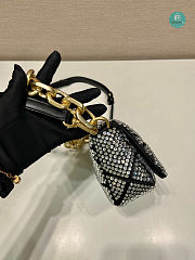 Prada Satin Mini-Bag With Crystals Black 17x11.5x6.5cm - 3