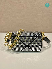 Prada Satin Mini-Bag With Crystals Black 17x11.5x6.5cm - 2