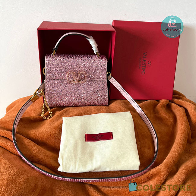 Valentino Garavani Vsling Mini Handbag With Sparkling Embroidery 19x13x9cm - 1