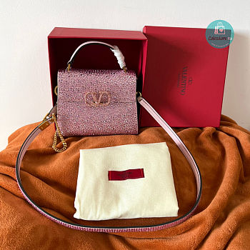 Valentino Garavani Vsling Mini Handbag With Sparkling Embroidery 19x13x9cm