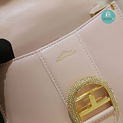 Delvaux Brillant Diamond Buckle Bag In Pink 24x12x19 cm - 4
