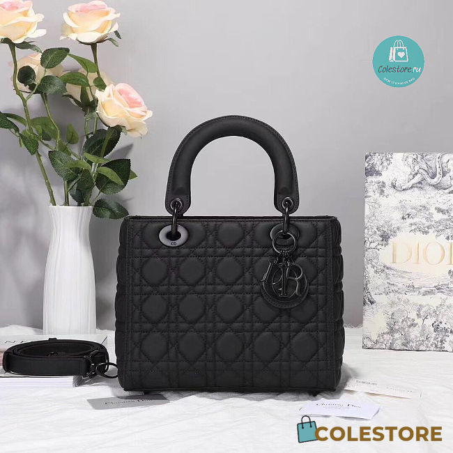 Dior Lady Dior Medium Bag Ultramatte Black 24x20x11 cm  - 1