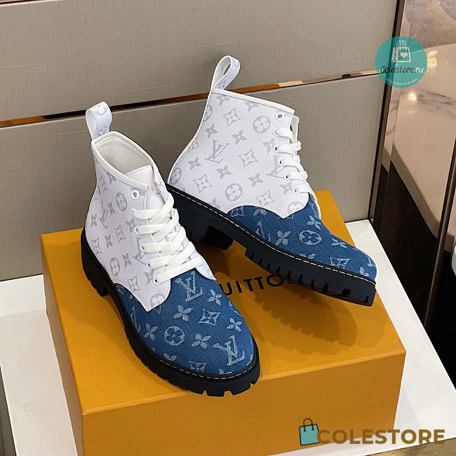 Louis Vuitton RANGER ANKLE BOOT In Blue/White - 1