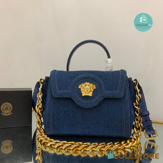 Versace La Medusa Denim Tote 25x15x22cm - 1