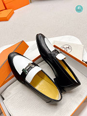 Hermes Dauphine Loafer White/Black - 5