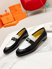 Hermes Dauphine Loafer White/Black - 4