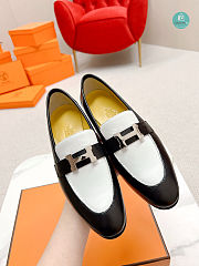 Hermes Dauphine Loafer White/Black - 3