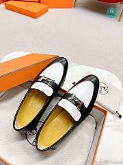 Hermes Dauphine Loafer White/Black - 2
