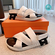 Hermes Electric Sandal In White - 5