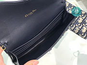 Dior Long Saddle Wallet With Chain Blue Dior Oblique Jacquard 19x9.5cm - 3