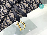 Dior Long Saddle Wallet With Chain Blue Dior Oblique Jacquard 19x9.5cm - 2