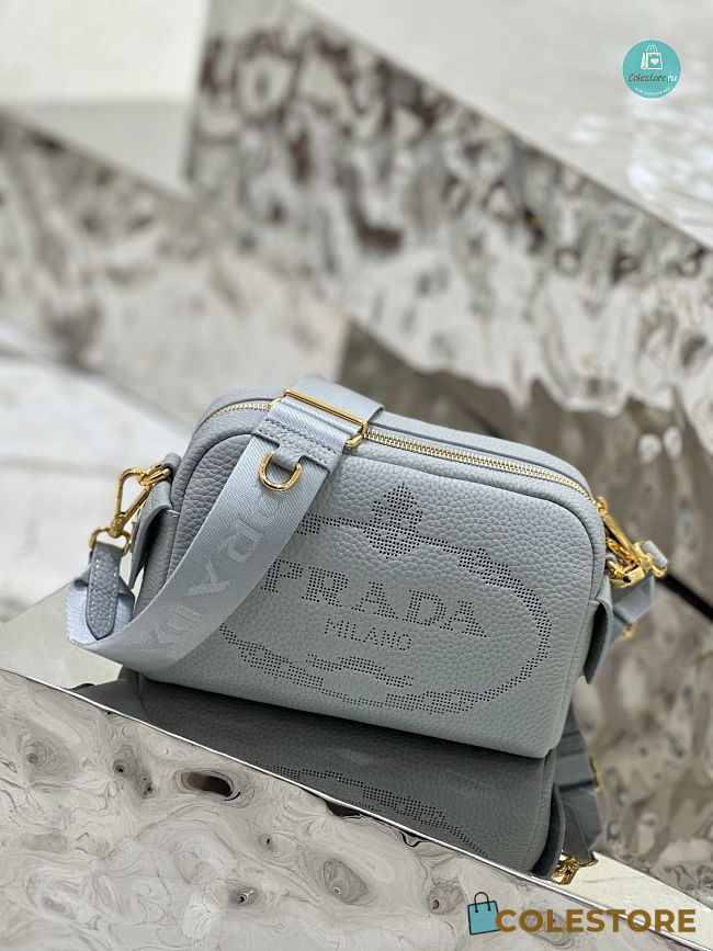 Prada Bag In Textured Leather in Gray 20.5x13x8.5cm - 1