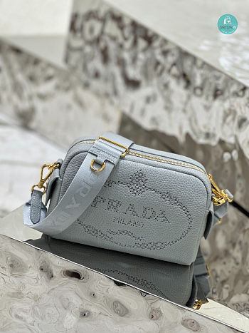 Prada Bag In Textured Leather in Gray 20.5x13x8.5cm