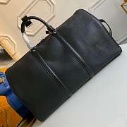 Louis Vuitton Supreme Black Epi Keepall Bandouliere 55 Palladium 30x55x25cm - 6