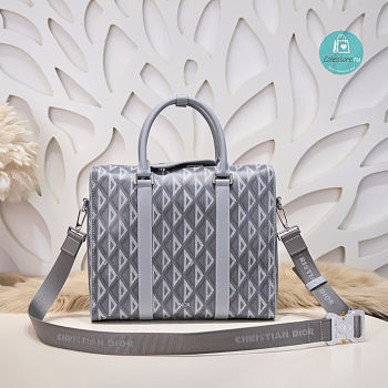 Dior Lingot Briefcase Dior Gray CD Diamond Canvas 35x27x6cm