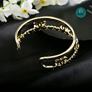 Chanel CC Logos Chain Bracelet Gold Plated Black Leather  - 2