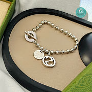 Gucci Sterling Silver Boule Bead Charm Toggle Bracelet - 4
