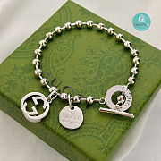 Gucci Sterling Silver Boule Bead Charm Toggle Bracelet - 3