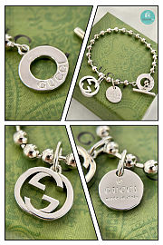 Gucci Sterling Silver Boule Bead Charm Toggle Bracelet - 2