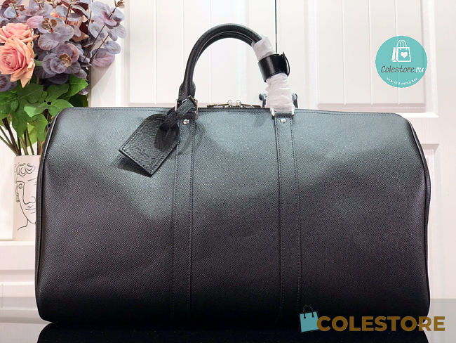 Louis Vuitton Keepall Bandoulière 50 Taiga Leather In Black 50 x 29 x 23 cm - 1