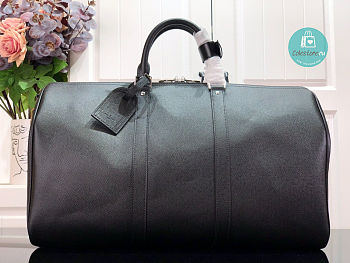 Louis Vuitton Keepall Bandoulière 50 Taiga Leather In Black 50 x 29 x 23 cm