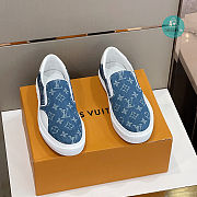 Louis Vuitton Monogram Blue Denim Trocadero Slip-on  - 2