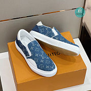 Louis Vuitton Monogram Blue Denim Trocadero Slip-on  - 4