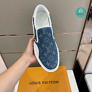 Louis Vuitton Monogram Blue Denim Trocadero Slip-on  - 6