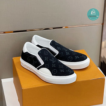 Louis Vuitton Monogram Dark Blue Denim Trocadero Slip-on