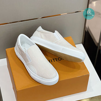 Louis Vuitton Monogram White Trocadero Slip-on