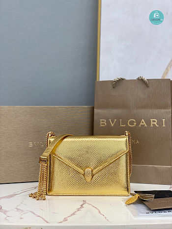 Bvlgari Serpenti Forever Multichain Golden Shoulder Bag 19x13.5x6cm 