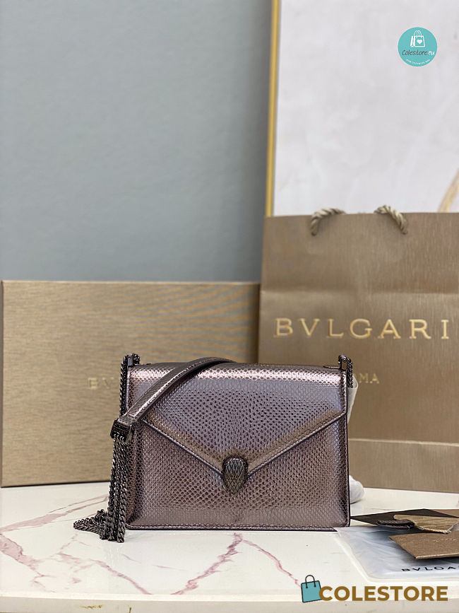 Bvlgari Serpenti Forever Multichain Purple Shoulder Bag 19x13.5x6cm  - 1