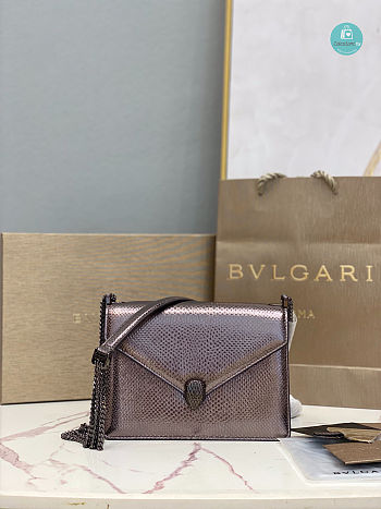 Bvlgari Serpenti Forever Multichain Purple Shoulder Bag 19x13.5x6cm 