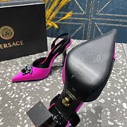 Versace La Medusa Slingback Pointed Toe Pump In Black/Pink - 2