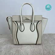 Celine Micro Luggage Handbag In Smooth Calfskin In Grey 27 cm - 4