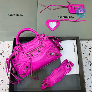Colestore Balenciaga Neo Cagole City Handbag In Dark Pink 26x13x18cm