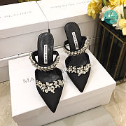 Manolo Blahnik Lurum 90mm Crystal- Embellished Satin Heel In Black  - 6