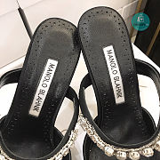 Manolo Blahnik Lurum 90mm Crystal- Embellished Satin Heel In Black  - 3